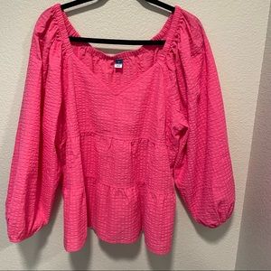 Old Navy Statement Sleeve Peplum Top- size XL